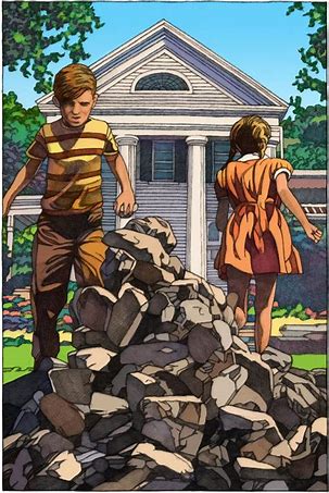 Children gathering stones in "The Lottery"