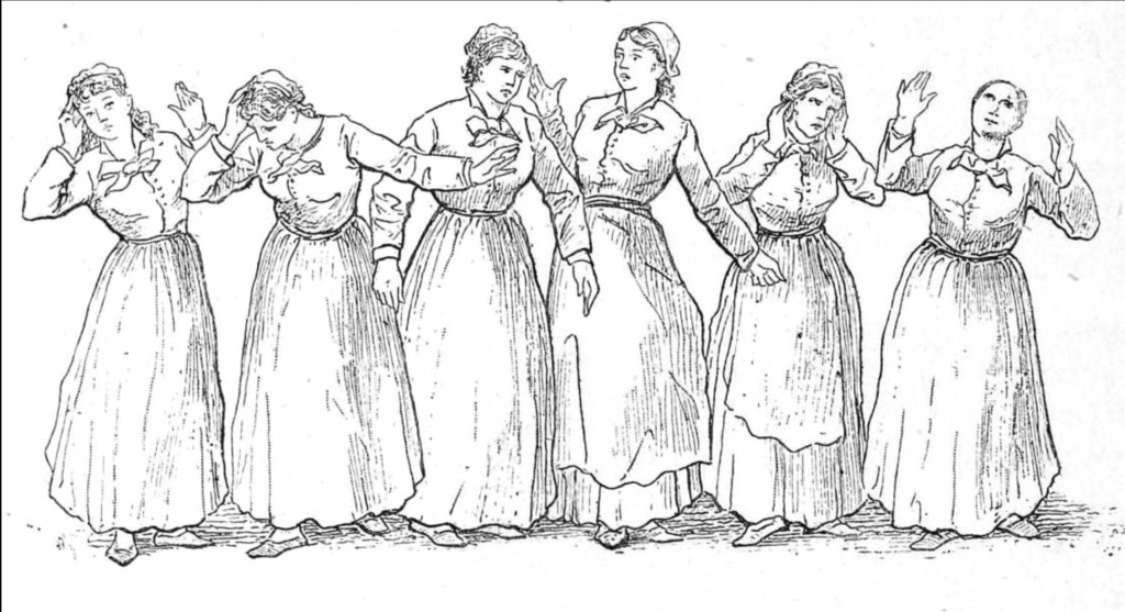 Depiction of a woman with hysteria